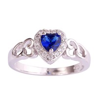 Bague Cœur en Zircon Cubique pour Femme, Plaqué Or Laiton, Diamants CZ Multicolores, Bagues de Fiançailles, de Mariage et de Promesse, Bijoux en Gros