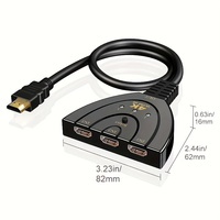 3-Port HD Switcher seçici için HDMI dağıtıcı 4K 1080P 3D oyuncu uyumlu Full HD 3-in-1 Out Video bölücüler ve dönüştürücüler"