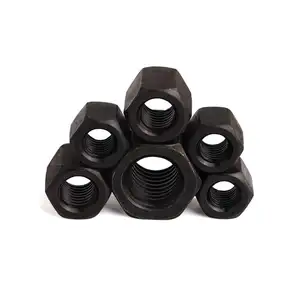 DIN 6330 Hex Nut หนา M8 - M30 ชุบสังกะสีแบล็คออกไซด์ Hex ถั่วหนาสแตนเลส Hex Nut หนา