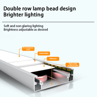 Sensor de luz LED inalámbrico magnético de 20CM para armario, perfil de aluminio fino recargable, diseño moderno, múltiples patrones
