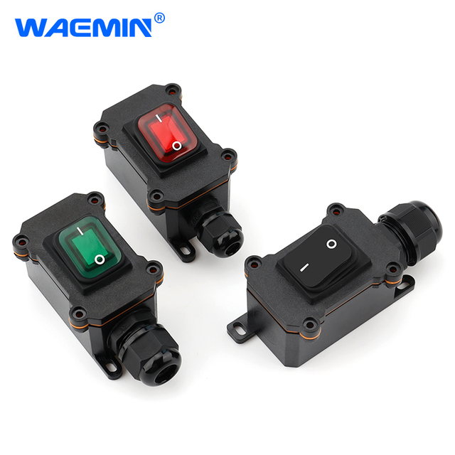 Industrial Outdoor Waterproof Switch Boxes 12v/220v Resistant Screw Plastic Junction Box Control Rocker Switch