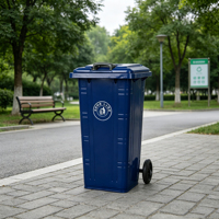 Conteneur à déchets en acier robuste de grande capacité 240L, écologique pour l'extérieur, pour chantier de construction, poubelle industrielle