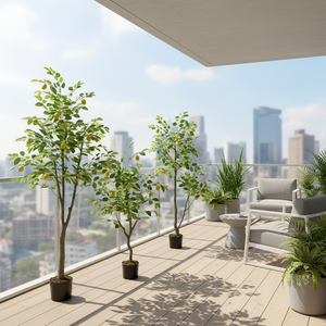 Plantas Artificiales de Limón Hechas a Mano <span class=keywords><strong>en</strong></span> Macetas de Material PU Duradero, Decoración para el Hogar y la Oficina, Interior/Exterior, Nueva Casa - Product Image 5