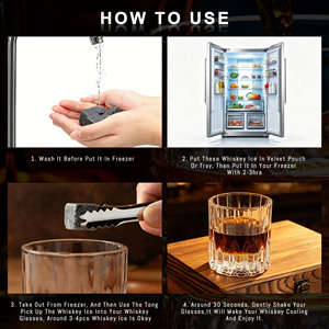 Set Regalo Personalizzato con Pietre per Whisky, Set di 2 Bicchieri da Whisky <span class=keywords><strong>e</strong></span> Pietre Refrigeranti in Granito per Scotch <span class=keywords><strong>e</strong></span> Bourbon - Product Image 5
