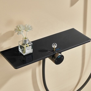 Système <span class=keywords><strong>de</strong></span> douche avec étagère <span class=keywords><strong>de</strong></span> rangement intégrée, noir mat, douchette à 2 fonctions, montage mural, kit <span class=keywords><strong>de</strong></span> douche pour <span class=keywords><strong>salle</strong></span> <span class=keywords><strong>de</strong></span> <span class=keywords><strong>bain</strong></span> - Product Image 5
