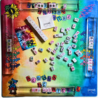 Grateful Dead X Bespoke Mahjong - Jeu de Mahjong américain en acrylique rose tie-dye nacré gravé, 160 tuiles de Mahjong pour les fêtes