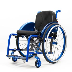Fauteuil roulant manuel Shi Peng WI5805 bleu en alliage d'aluminium pliable à dégagement rapide pour usage sportif - Product Image 4