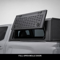 Hardtop noir pour Ute double cabine avec fenêtres à persiennes, plateforme de toit, portes à ailes de mouette, étanche pour Hilux OEM ODM