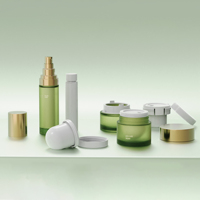 Nouveau design 15ml 30ml 50ml 100ml bouteille de pompe sans air cosmétique avec surface givrée bouchon à vis crème pour le visage verre rechargeable hermétique