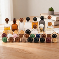 Capuchon de parfum en bois rond avec insert en PP, idéal pour les coiffeuses, les vanités et les coffrets cadeaux
