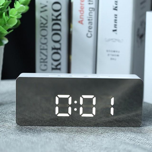 LED Mirror Alarm <b>Clock</b> <b>Digital</b> Snooze Table <b>Clock</b> Wake up Light Electronic Large Time Temperature Display Home Decoration <b>Clock</b> - Product Image 3