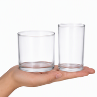Vase à bougie en verre transparent à paroi épaisse, récipient vide pour la fabrication de bougies en cire de soja, décoration pour la maison, la salle à manger, les mariages, les fêtes, les hôtels, en gros