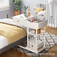 Table de toilette moderne minimaliste avec logo personnalisé, avec roulettes et tiroirs, pour chambre à coucher