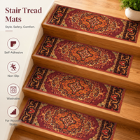 Tapis d'escalier à motifs orientaux, lavables, antidérapants, autocollants, respectueux de l'environnement, design moderne, marque privée