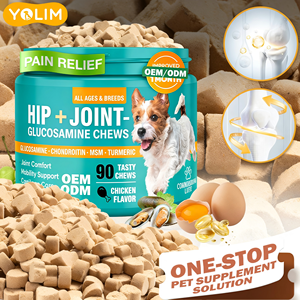 FDA-gecertificeerde faciliteit, natuurlijke ingrediënten, huisdier supplement voor heupen en gewrichten met <span class=keywords><strong>glucosamine</strong></span>, kauwtabletten voor honden. - Product Image 1