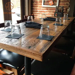طاولة مطعم خشبية مستطيلة الشكل 80x80 بسعر رخيص في الهواء الطلق مقهى