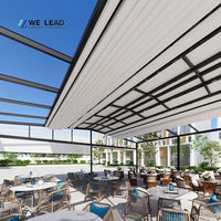 Auvent rétractable motorisé de luxe à cassette complète avec éclairage LED, nouveau design breveté, étanche, télécommande, pour terrasse