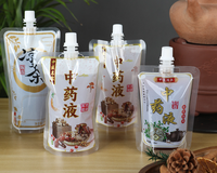 Sac liquide de médecine traditionnelle chinoise avec sac d'aspiration auto-debout transparent de thé aux herbes jetable frais de chauffage
