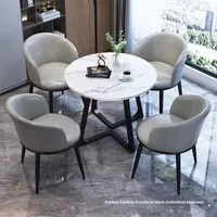 Petite table de luxe, ensemble table et chaises pour petit appartement, bureau, maison, réception, table à manger ronde, table sur pied, gain de place