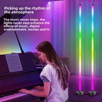 Lámpara de Pie RGB 360 °   Lámpara Emisora de Luz con Sensor de Ritmo Musical para Sala de Juegos e Iluminación de Esquina de Dormitorio, Ambiente de Juego