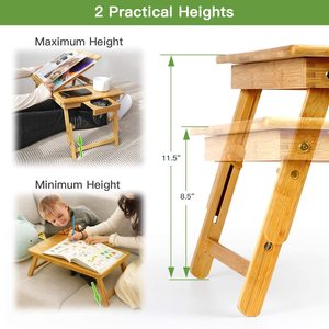 Combohome <strong>Lap</strong> Desk Fits up to 15.6 Inch Laptop Desk Foldable Bed Tray Breakfast <strong>Table</strong> with <strong>5</strong> Angles Tilting Top Height - Product Image 4