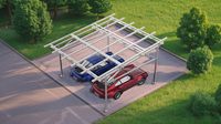 Voyage solaire étanche panneau solaire en acier carports Structure Kit système 60 m/s charge de vent 1.4KN/m2 charge de neige pour voiture
