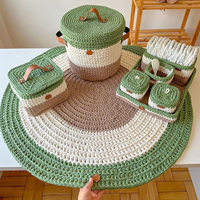 Usine Décoration de La Maison Petite Main Crochet Coton Tissé Couche Caddy Titulaire Bureau Stylo Maquillage Panier De Rangement