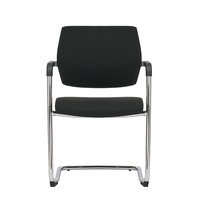 Chaises de bureau contemporaines ergonomiques personnalisées avec accoudoirs fixes, structure métallique, pieds coulissants en forme d'arc et pieds en plastique