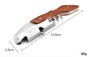 HXY定制白盒式葡萄酒开瓶器现代双铰链杠杆不锈钢木制开瓶器红木品牌酒吧工具 - Product Image 2