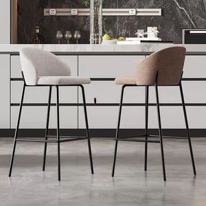 Tabouret <span class=keywords><strong>de</strong></span> <span class=keywords><strong>bar</strong></span> rembourré épais <span class=keywords><strong>de</strong></span> style nordique minimaliste moderne pour salon et usage commercial, <span class=keywords><strong>chaise</strong></span> haute en métal - Product Image 2