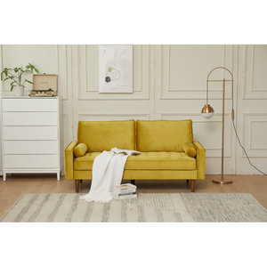 Sofa <span class=keywords><strong>Modern</strong></span> abad pertengahan dengan kaki kayu furnitur beludru klasik Retro Vintage Royal - Product Image 2