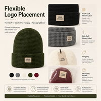 Gorros de Punto Tipo Waffle Personalizados con Logotipo para Eventos Corporativos, Artículos Promocionales para Clubes, Gorros de Invierno al por Mayor