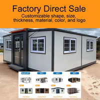 Maison préfabriquée en conteneur pliable et extensible de luxe de 20 pieds, isolée, résistante au froid, avec salle de bain et cuisine
