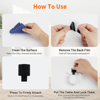 Nouvelle arrivée attaches de câble auto-adhésives à crochet et boucle sangles de câble organisateur de cordon collant pince de câble
