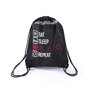 Полиэфирная водонепроницаемая маленькая атласная сумка на шнурке, спортивный холщовый нейлоновый рюкзак на шнурке с индивидуальным принтом, хлопковый рюкзак на шнурке