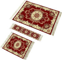 Set Alas Mouse dan Tatakan Gelas Karpet Persia yang Indah, Alas Mouse Karpet, Pembatas Buku Rajut, Hadiah untuk Ibu, Hadiah untuk Istri, Set Hadiah