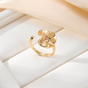 European Style Cross Open <b>Adjustable</b> <b>Ring</b> Silver Gold Geometric Polka Dots Pave Setting Unisex Jewelry Gift - Product Image 4