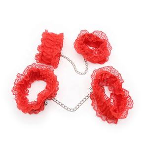 Ensemble de 5 produits de bondage pour femmes, comprenant des menottes en dentelle, des bracelets de cheville, des autocollants pour les mamelons, des jeux sexuels, des attaches de bondage, un ensemble BDSM - Product Image 2