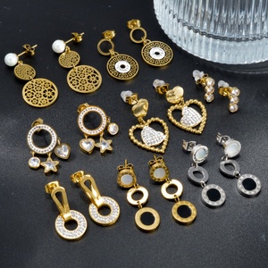 Boucles d'oreilles en zircon, vente en gros d'usine, boucles d'oreilles en acier inoxydable, accessoires pour boucles d'oreilles - Product Image 3