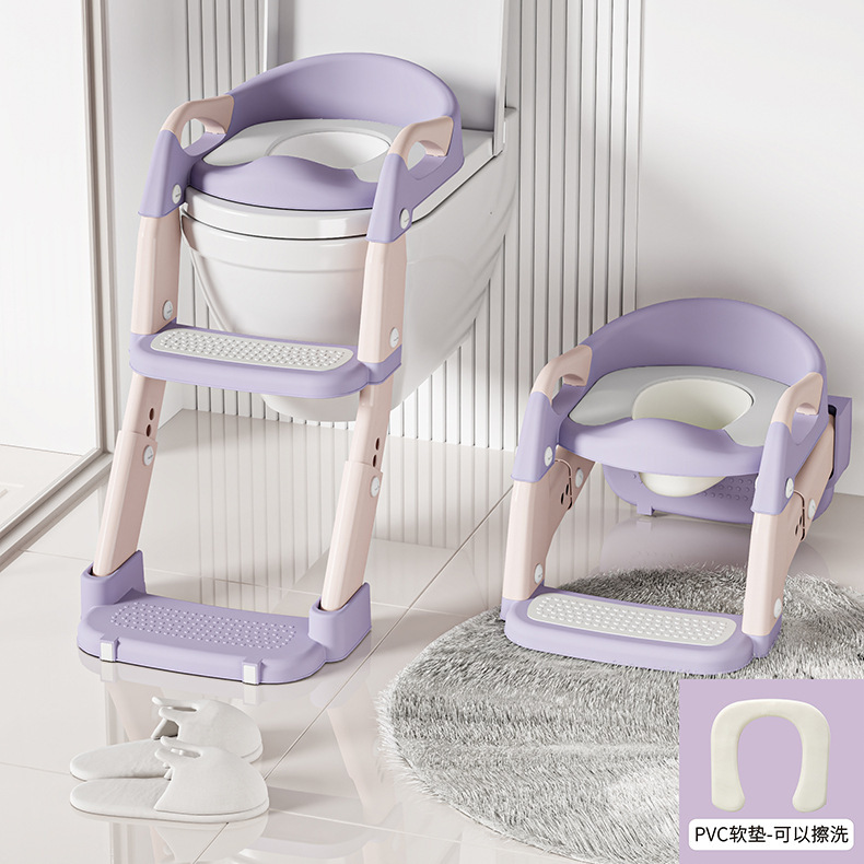 Cuscino WC in pvc viola con scala tre in uno