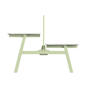 <span class=keywords><strong>Bureau</strong></span> électrique moderne à hauteur réglable pour 2 personnes <span class=keywords><strong>dos</strong></span> à <span class=keywords><strong>dos</strong></span> assis support de câble panneau MDF usage commercial 5 ans - Product Image 5