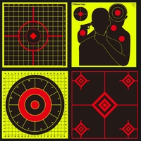 Autocollant cible de tir adhésif fluorescent jaune de 8 et 10 pouces pour l'entraînement au tir, idéal pour les pistolets, les armes à feu et les fusils à billes d'airsoft