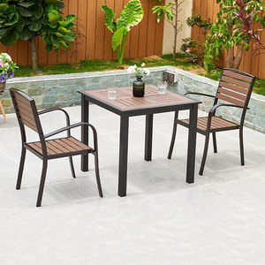 Đồ Gỗ Ngoài Trời khung nhôm nhà hàng <span class=keywords><strong>WPC</strong></span> bàn ghế Bộ - Product Image 1