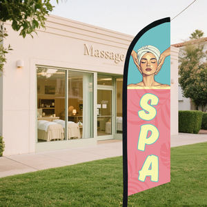 Drapeau publicitaire en polyester imprimé numériquement, style entreprise personnalisé, pour <span class=keywords><strong>massage</strong></span> des pieds, spa, promotion <span class=keywords><strong>de</strong></span> bien-être en extérieur, poteaux non inclus - Product Image 5