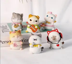 Grosir Patung Hewan Jepang Mainan Kucing Resin Lucu Kerajinan Hadiah Dekorasi Kue Kreatif Rumah Resin Kerajinan Tangan