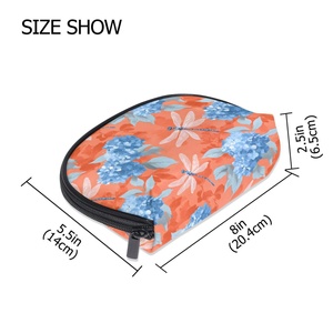 Pochette à monnaie en forme de coquillage personnalisée avec motif floral, sacs de maquillage portables pour femmes, pochette de voyage, trousse de toilette, organiseur de cosmétiques - Product Image 3