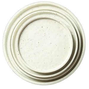 Nature Cream Glaze Ceramic Plato Raised Rim Flat Chef <b>Dish</b> <b>Sets</b> <b>Serving</b> Platter Fine Dining Restaurant Porcelain Dinner Plate - Product Image 1