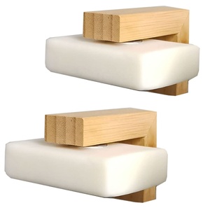 2 pcs Eco-Friendly Plat en <span class=keywords><strong>Bois</strong></span> pour <span class=keywords><strong>Savon</strong></span> Magnet Air Dry <span class=keywords><strong>Savon</strong></span> Saver Self Wood Magnetic Bar Soap Holder for Shower Wall - Product Image 1