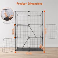 Cage à chat modulaire en fil métallique DIY, grande villa intérieure pour chat, parc à chat multi-niveaux, maison pour chat personnalisable