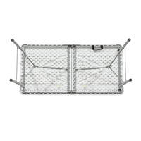 Table de pique-nique pliante en plastique de 122 cm (4 pieds), table de camping, table de réception, table pliante en deux avec poignée